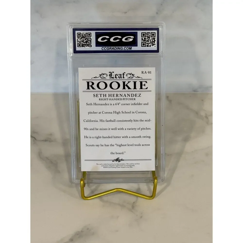 Seth Hernandez 2024 Leaf Rookie #RA81 Rookie Achievement Gem Mint 10